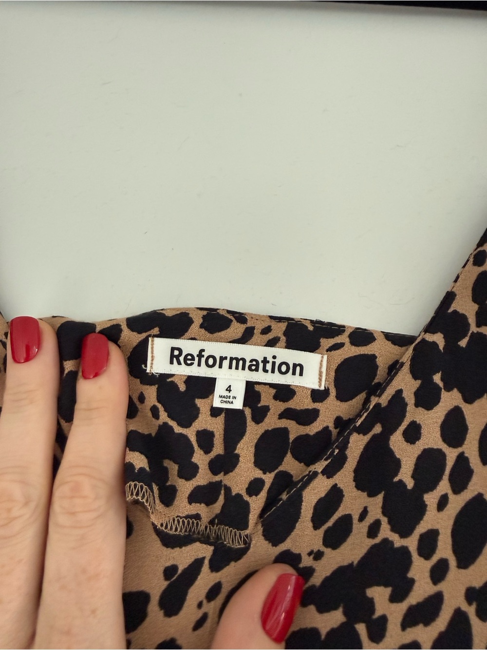 Reformation Leopard-Print Slip Maxi Dress in Tan and Black - Picture 2 of 2